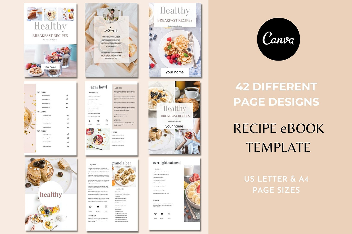 Recipe book Template Canva, a Magazine Template by Deepa Template Studio (Photo 1 of 13)