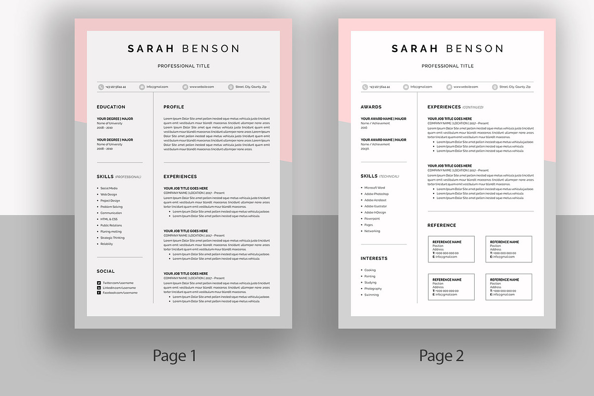 Word Resume/CV (3 Pages), a Resume Template by SlideCo (Photo 2 of 7)