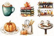 Watercolor Pumpkin Latte Clipart, an Illustration by OK Design (Thumbnail 5 of 5)