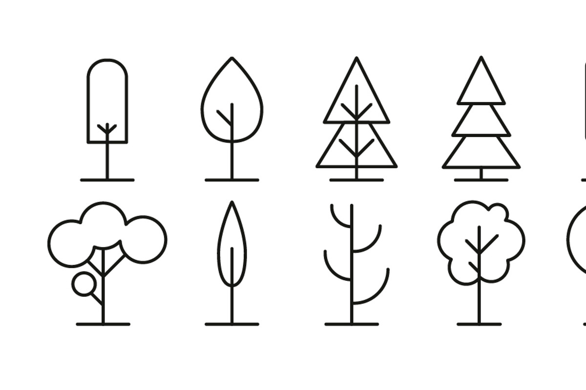 Tree icon line. Vector illustration, an Outline Icon by Drum-magic