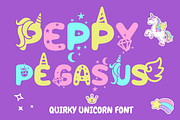 Peppy Pegasus -  Quirky Unicorn Font, a Font by PutraCetol Studio (Thumbnail 1 of 10)