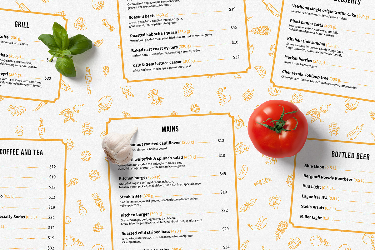 Menu set and patterns, a Brochure Template by Hellgram (Photo 1 of 7)