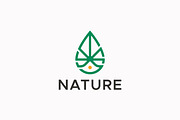 Natural Water Drop & Leaf Logo, a Branding & Logo Template by Signatoro (Thumbnail 1 of 3)
