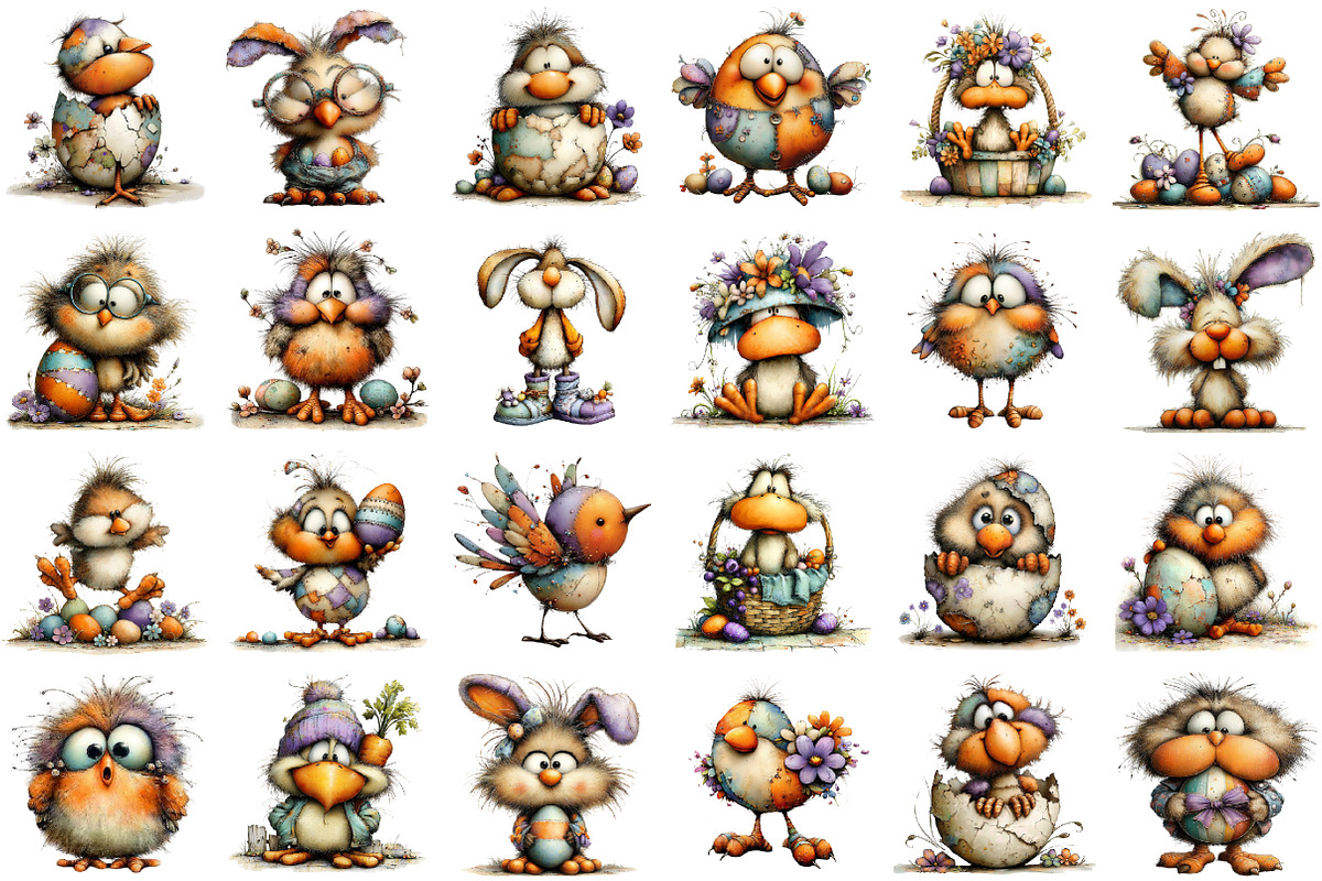Funny Easter Bird Clipart, an Illustration by designcity5 (Photo 2 of 5)