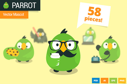 Parrot - Vector Website Mascot