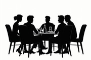 Dining People Silhouette Set, an Illustration by Designs_River (Thumbnail 2 of 9)