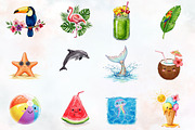Cute Tropical Summer Clipart, an Illustration by RobertsArt (Thumbnail 4 of 7)