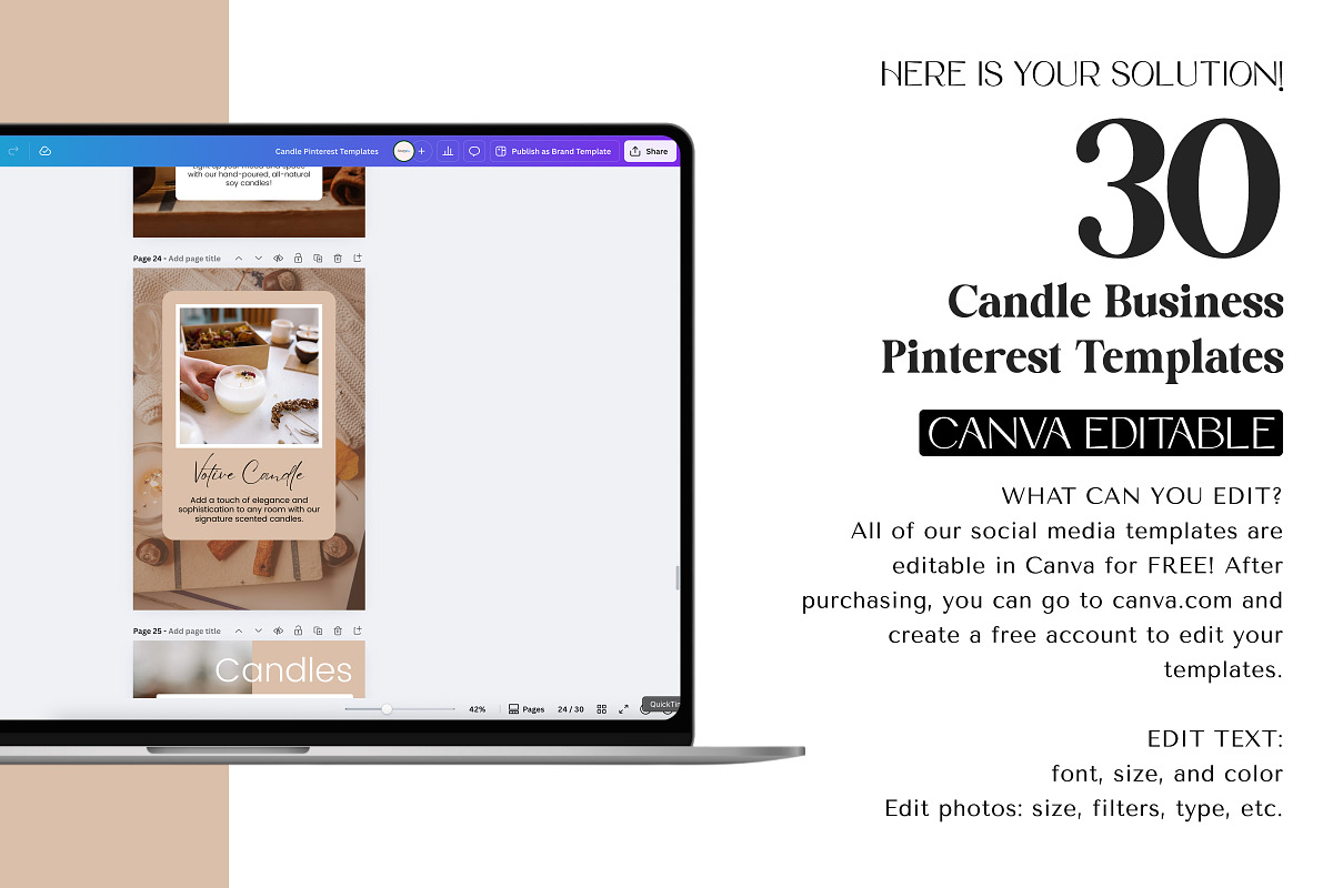 Candle Engagement Pinterest Template preview 4