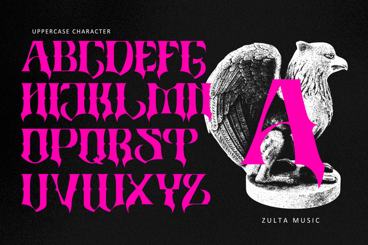 Blackletter Logo Font - Zulta Music, a Blackletter Font by Illushvara Design (Photo 3 of 10)