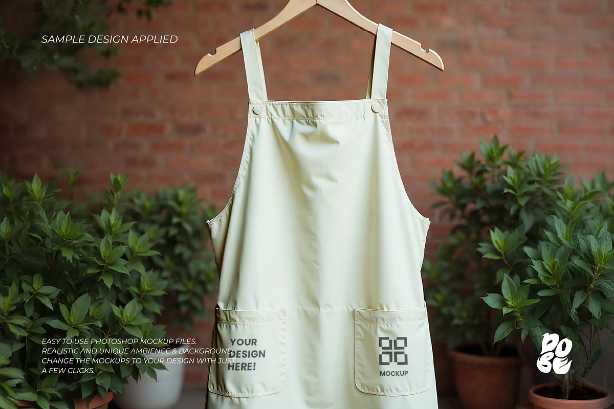White Apron Mockup Set, a Household Mockup by DOBE Studio (Photo 3 of 5)