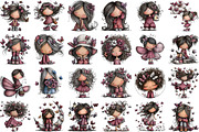 Whimsical Girl with Butterfly Clipar, an Illustration by Sublimation Artist (Thumbnail 2 of 6)