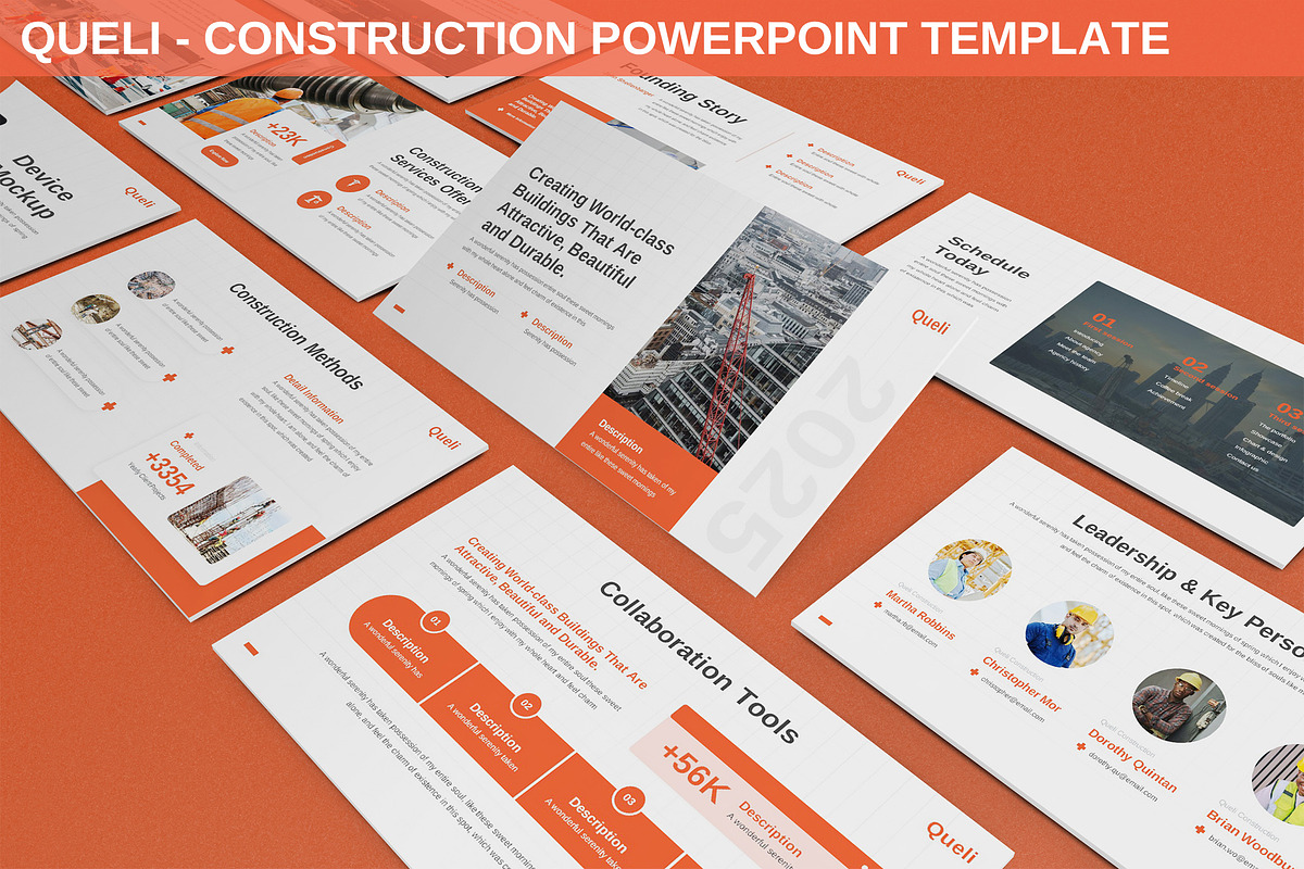 Queli - Construction Powerpoint, a Presentation Template by SlideFactory (Photo 1 of 4)