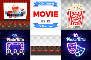 Cinema and Movie Themes, a Decorative Illustration by TAlex
