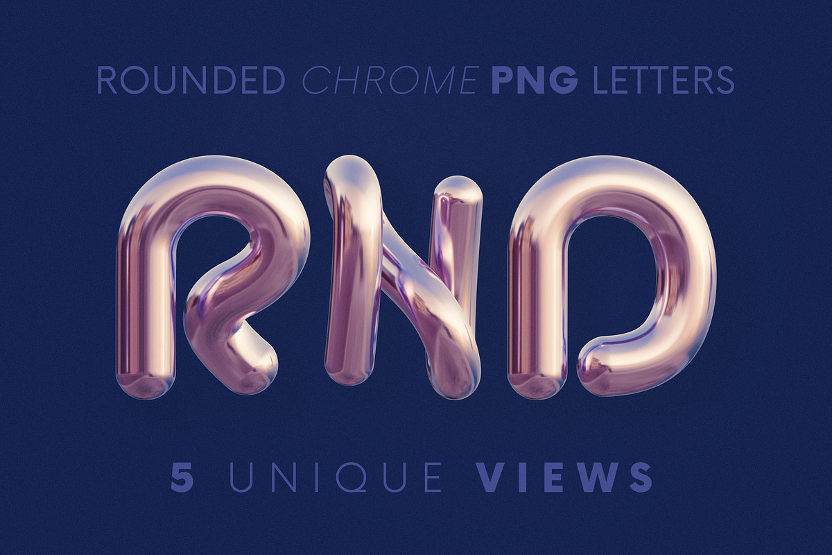 Rounded Chrome - 3D Lettering, a Graphic by MIIM