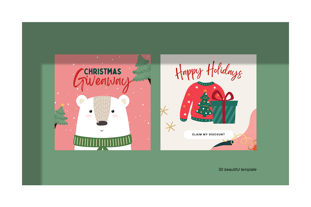 Christmas Instagram Post Pack Canva, a Social Media Template by Angkalimabelas (Photo 5 of 5)