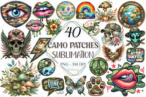 Camo Patches Sublimation PNG Bundle, a Graphic by designcity5