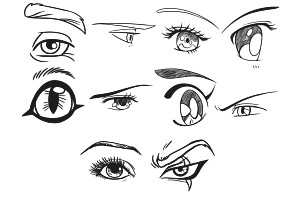 Cartoon Eyes Procreate Brush Stamp 4