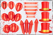 New Year 3D PNG Items Pack, an Object Graphic by pixaroma (Thumbnail 9 of 22)