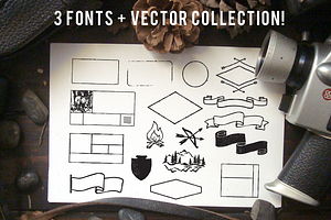 Handmade vectors + 3 Fonts!