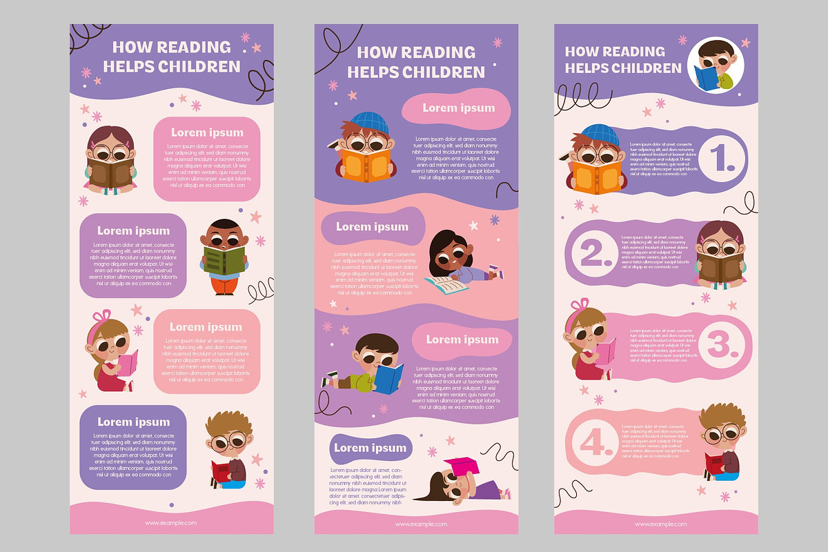 Childrens Reading Infographic, a Templates & Theme by studiogstock