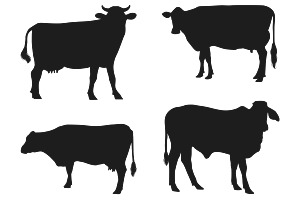 Cow Silhouette Set 1 Procreate Brush