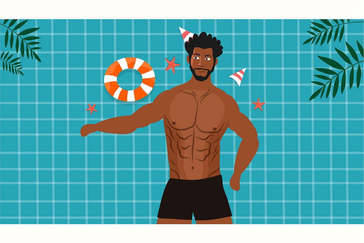 sexy man summer background, a Person Illustration by foxndeer (Photo 3 of 4)