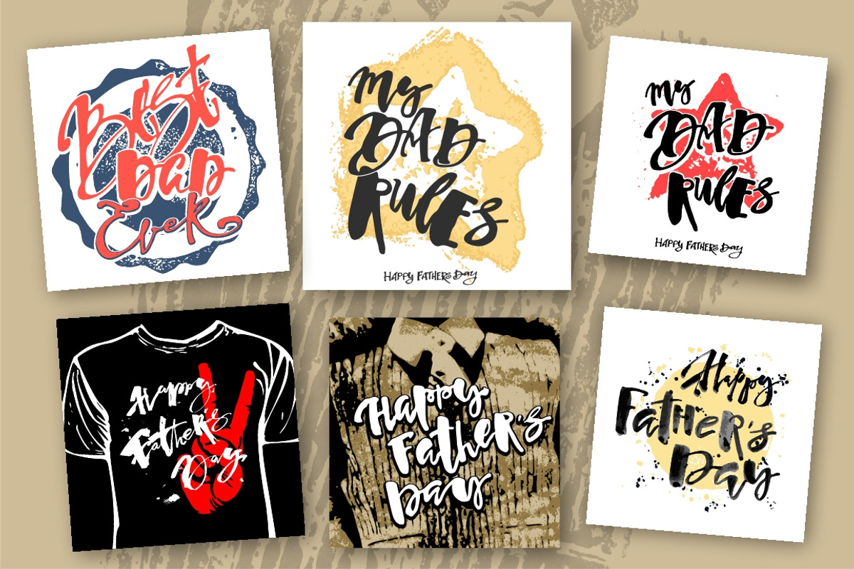 Happy fathers day greeting cards, a Texture Illustration by Seamless and more stuff (Photo 3 of 3)