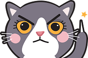 Cat emoticons - EPS Stickers, an Animal Illustration by TinyCuteCo (Thumbnail 2 of 3)