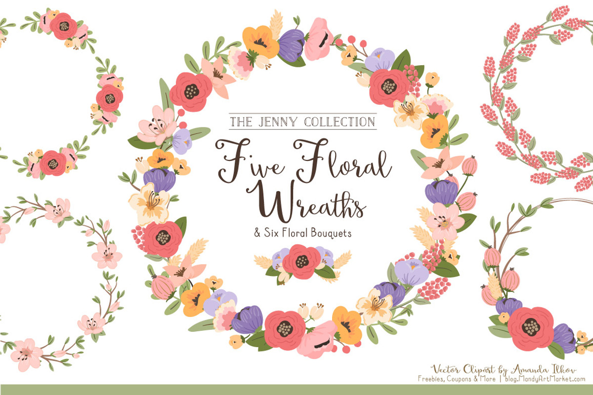 Floral Vector Wreaths in Wildflowers, an Illustration by Amanda Ilkov (Photo 1 of 4)