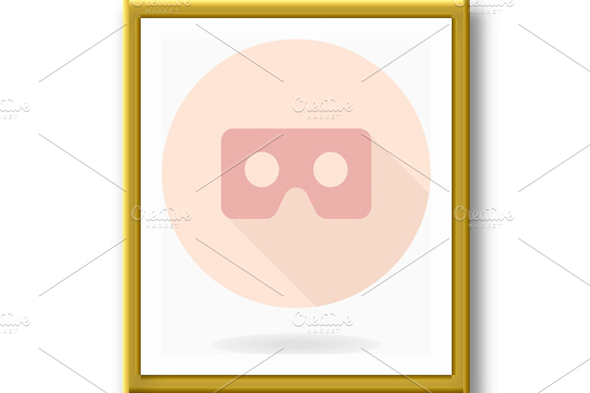 Fine Flat Icon With VR Logo, an Icon by FineArtStudio (Photo 2 of 3)