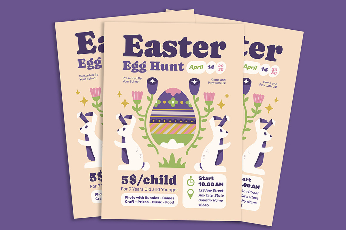 Easter Egg Hunt Flyer, a Flyer Template by Gumico Studio. (Photo 3 of 3)
