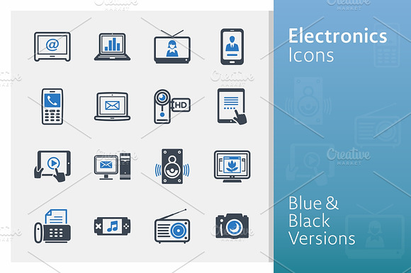 Electronics Icons Blue Series