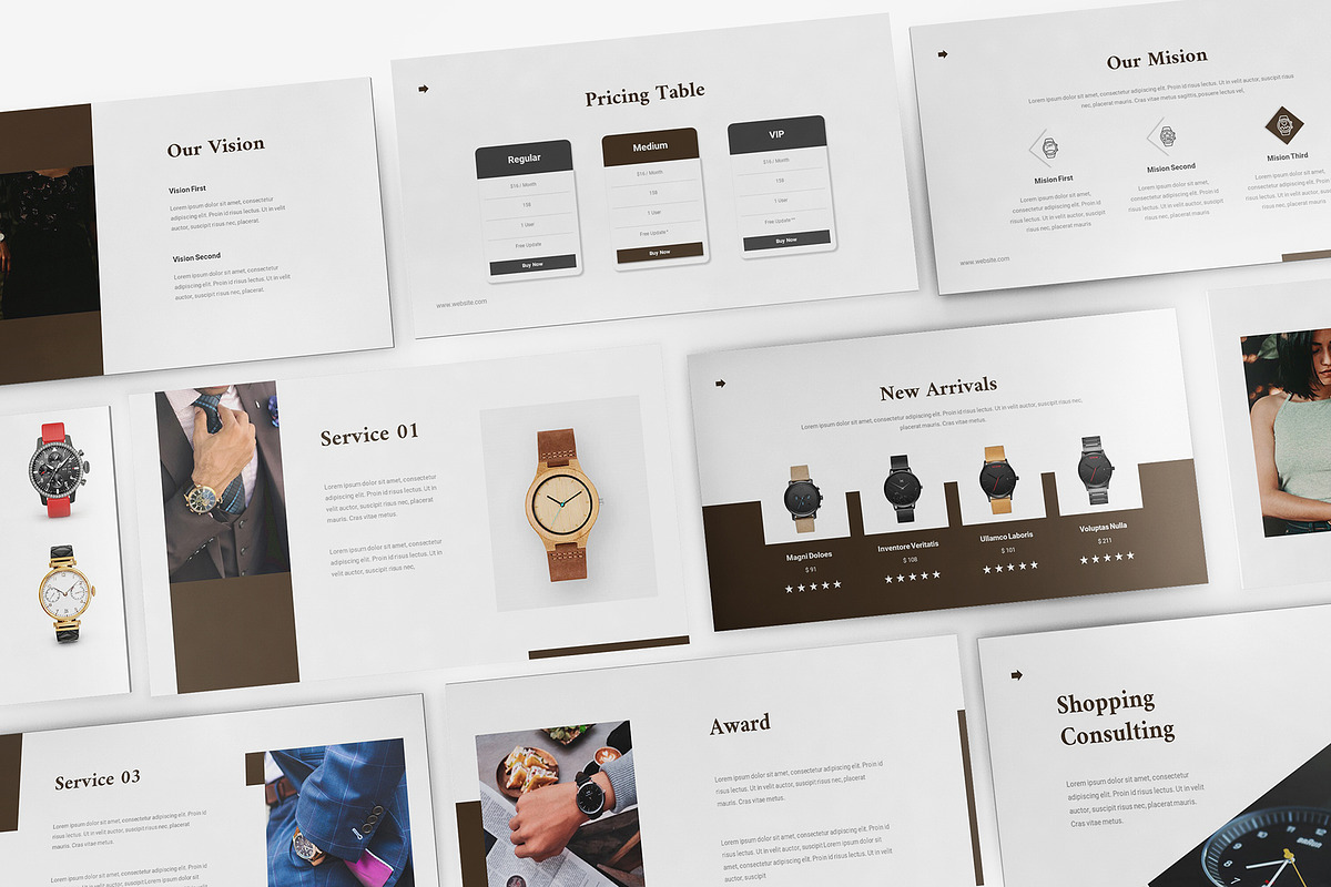 Watch Shop Powerpoint Template, a Presentation Template by Formatika Studio