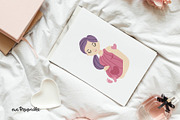 Mom and baby - pattern & cliparts, a Healthcare Illustration by Brzozowska (Thumbnail 4 of 9)