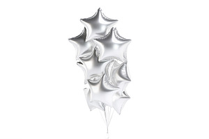 Silver Star Balloon Bouquet 3D Model