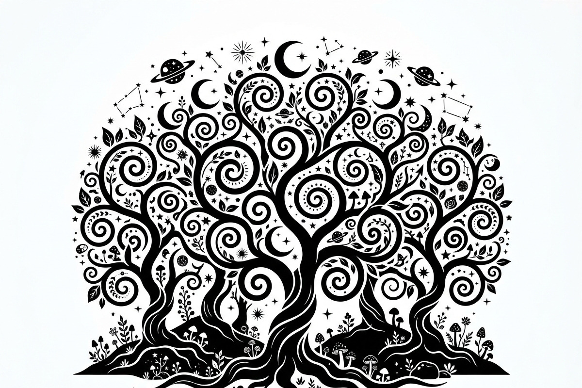 50 Mystical Galaxy Forest Silhouette, a Technology Illustration by Amazin_art (Photo 8 of 34)