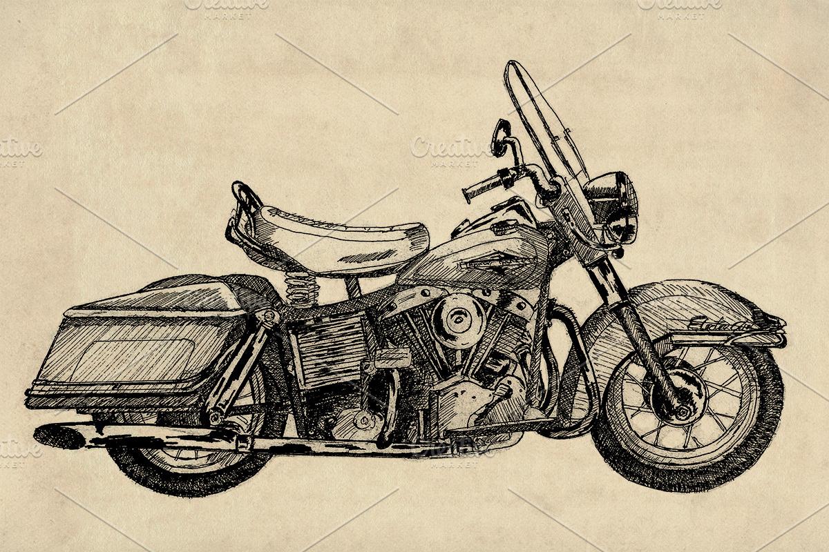Classic Motorcycle Illustration Pack, an Illustration by Doggy Days (Photo 4 of 10)