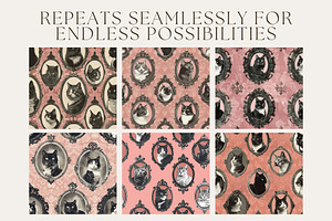 8 Ornate Cat Portraits Patterns