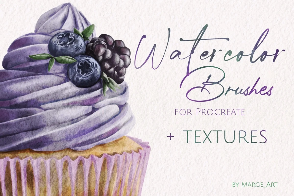 Watercolor Procreate brushes, a Brush Add-On by Marge Art (Photo 4 of 5)