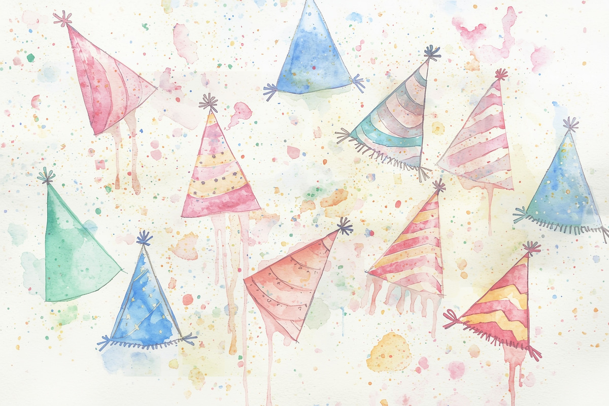 watercolor birthday watercolor birth, an Illustration by Creativeshirt (Photo 12 of 16)