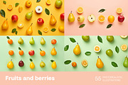 Fruits and berries. Patterns, a Food Illustration by Handmadefont (Thumbnail 9 of 12)