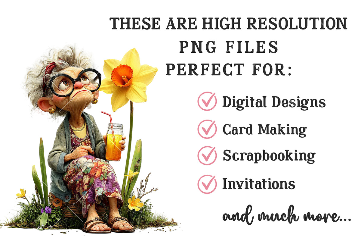 Whimsical Easter Grandma Clipart, an Illustration by OK Design (Photo 4 of 6)
