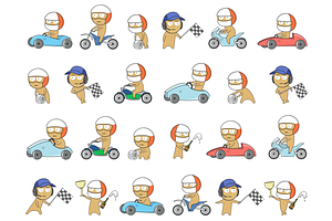 Icons about racing, drivers., a Graphic by JK comics