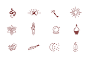 Mystical + Magic Icon Set + Patterns, a Graphic by kittyShark Creative (Thumbnail 2 of 6)