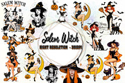 Halloween Vintage Salem Witch Book, an Object Graphic by Little Mango (Thumbnail 1 of 4)