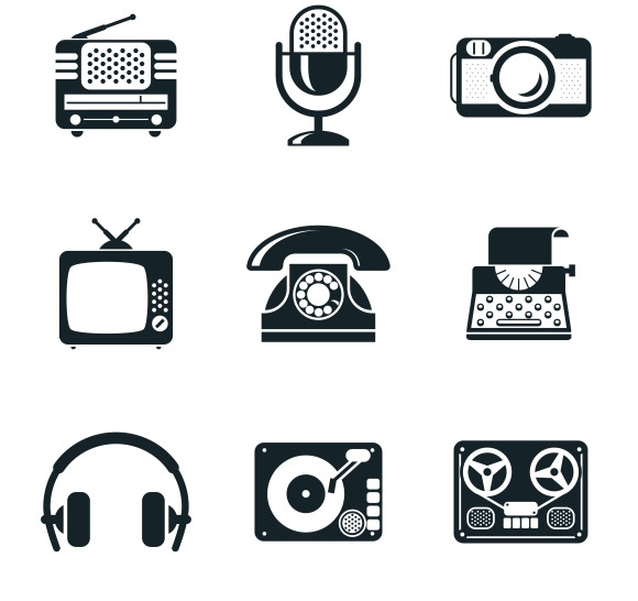 Vintage Device Icons by Microvector  Creative Market