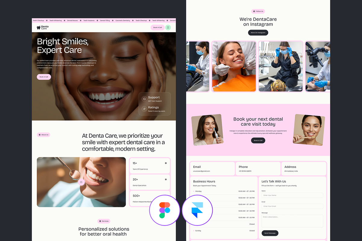 DentaCare - Dental Framer Website, an UI Kit Template by UI/UX Ocean (Photo 1 of 4)