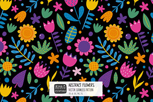 Abstract Flowers Seamless Pattern, a Background Graphic by Irina Ostapenko