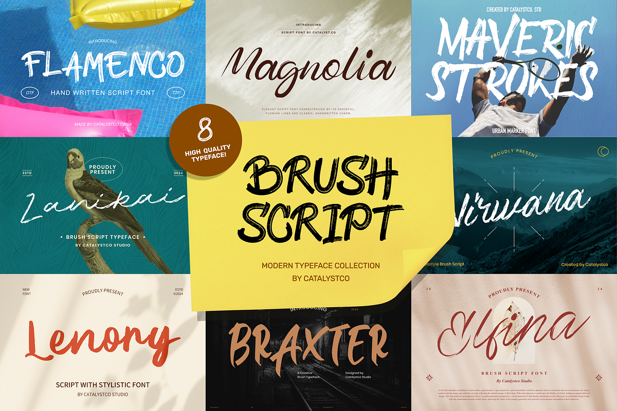 Brush Script Modern Typeface Font, a Sans Serif Font by Catalystco Studio (Photo 1 of 11)