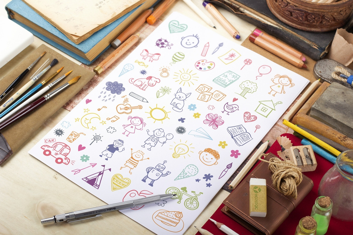 Children's drawing vector set, an Education Illustration by Hala (Photo 3 of 5)